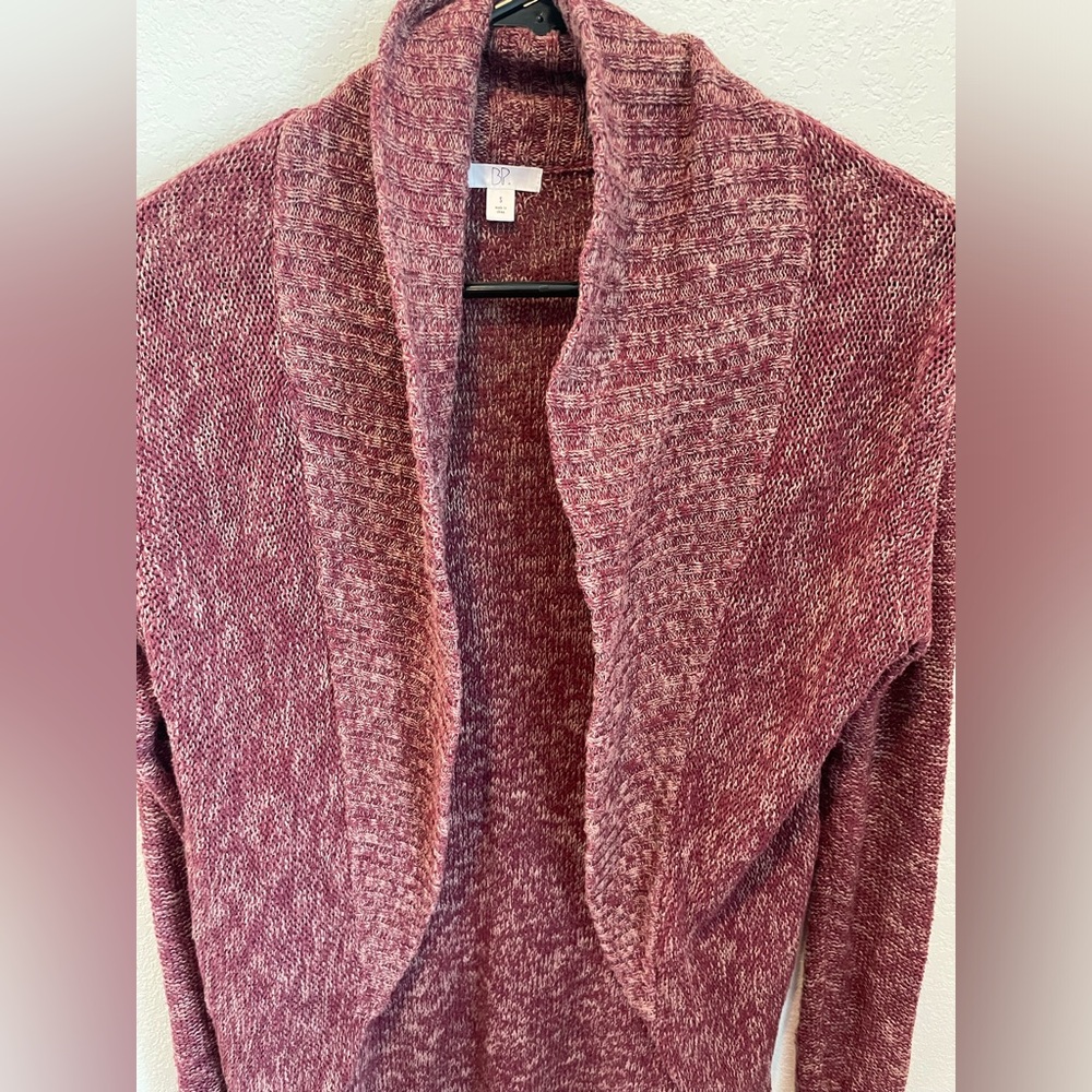 BP Nordstrom Maroon Open Front Cardigan Sweater Women’s Small Cozy Knit - Picture 3 of 8
